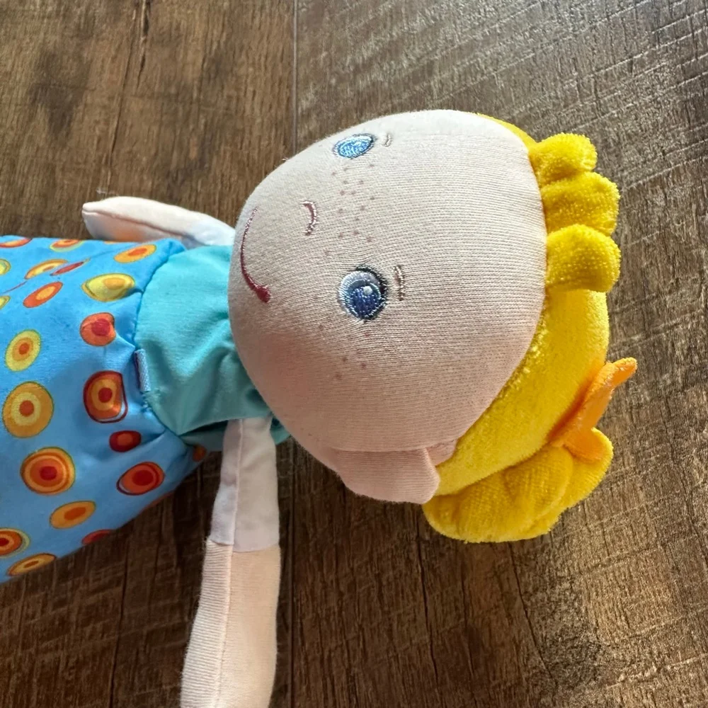 Girls HABA Blue & Yellow Polka Dot Doll